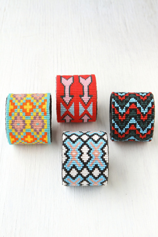 Beaded Design Large Cuff in accessories-jewelry