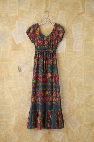 Vintage Floral Printed Maxi Dress