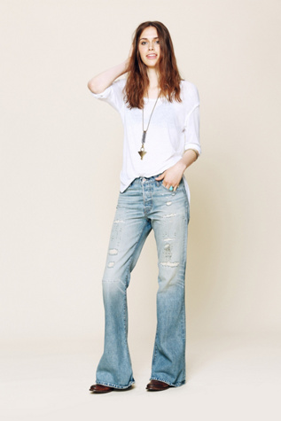 NSF Hi Rise Destructed Flare in high-waisted-jeans