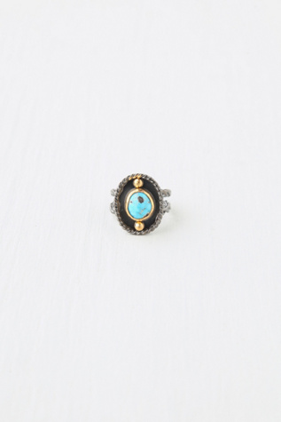 Mixed Metal and Turquoise Ring in boho-jewelry