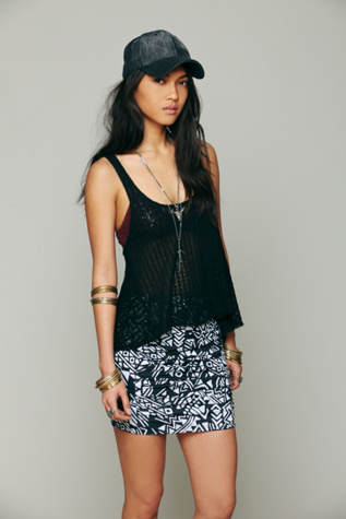 Neo Tribal High Waist Scrunch Skirt