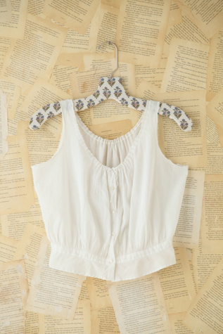 Free People Vintage Cotton Buttonfront Tank in Vintage-Tops
