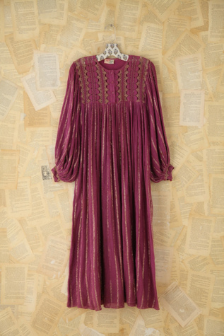 Free People Vintage Metallic Striped Boho Dress  in Vintage-Dresses