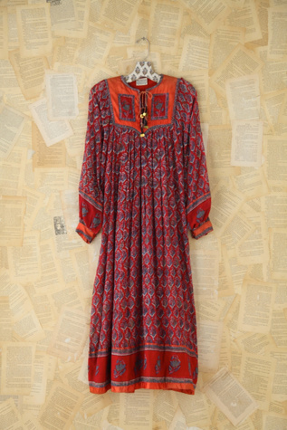 Free People Vintage Printed Indian Dress in Vintage-Dresses
