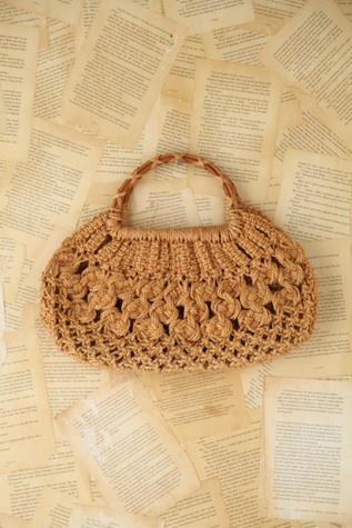 Free People Vintage Woven Straw Bag in vintage-handbags