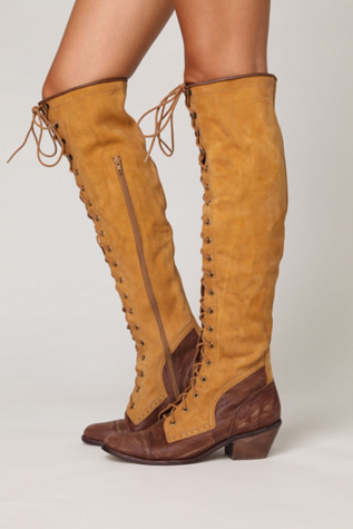 Jeffrey Campbell + Free People Two Tone Joe Lace Up Boot in Boots