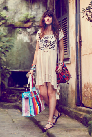 Free People Marina Embroidered Dress in Day-Dresses