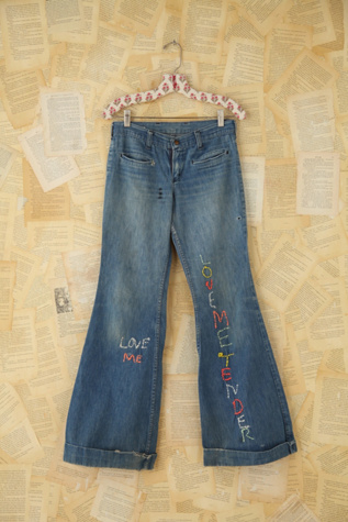 Free People Vintage Wrangler Embroidered Flares in vintage-jeans