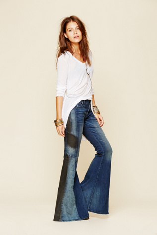 Free People Contrast Pieced Flare