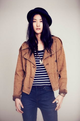 Free People Rugged Boxy Trench Jacket in Coats