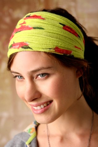 Crinkle Roses Gauze Headband