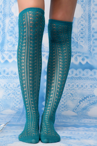 Pointelle Over The Knee Socks