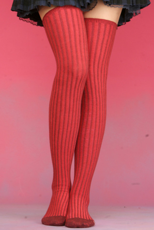 Ribbed Surprise Over the Knee Socks