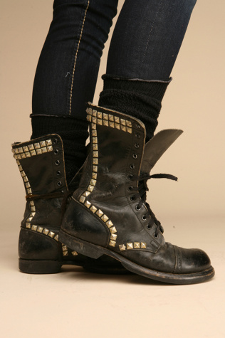 Studded Vintage Combat Boot