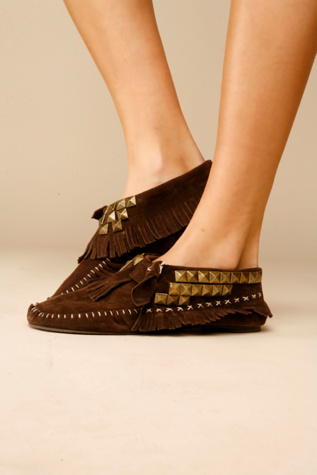 Studded Cross Stitch Moccasins