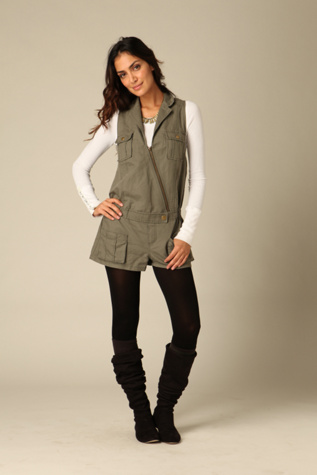 Short Motorcycle Romper 